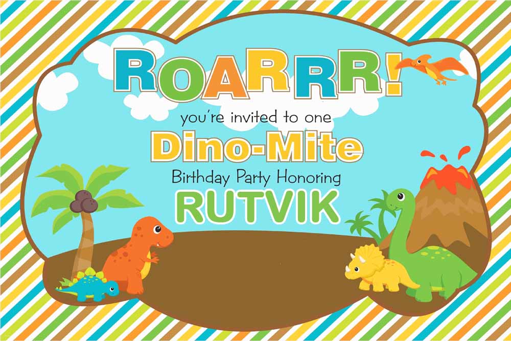Dino Theme 1st birthday invite Delhi Mumbai