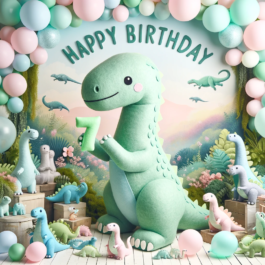 Dino Birthday Template for 7 Year