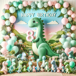 Dino Birthday Template for 8 Year