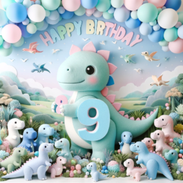 Dino Birthday Template for 9 Year