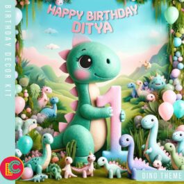 Dino Theme Birthday Decor Kit for 1st Birthday