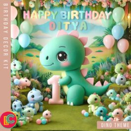 Dino Theme Birthday Decor Kit for 1st Birthday