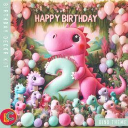 Dino Theme Birthday Decor Kit for 2nd Birthday